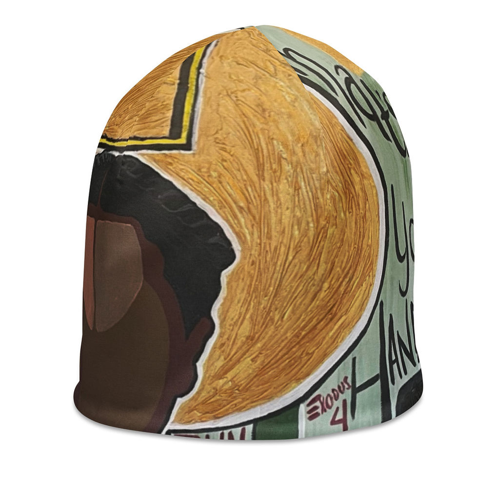 Thumbnail: Melosa Basquiat "Guns & Moses" All-Over Print Beanie