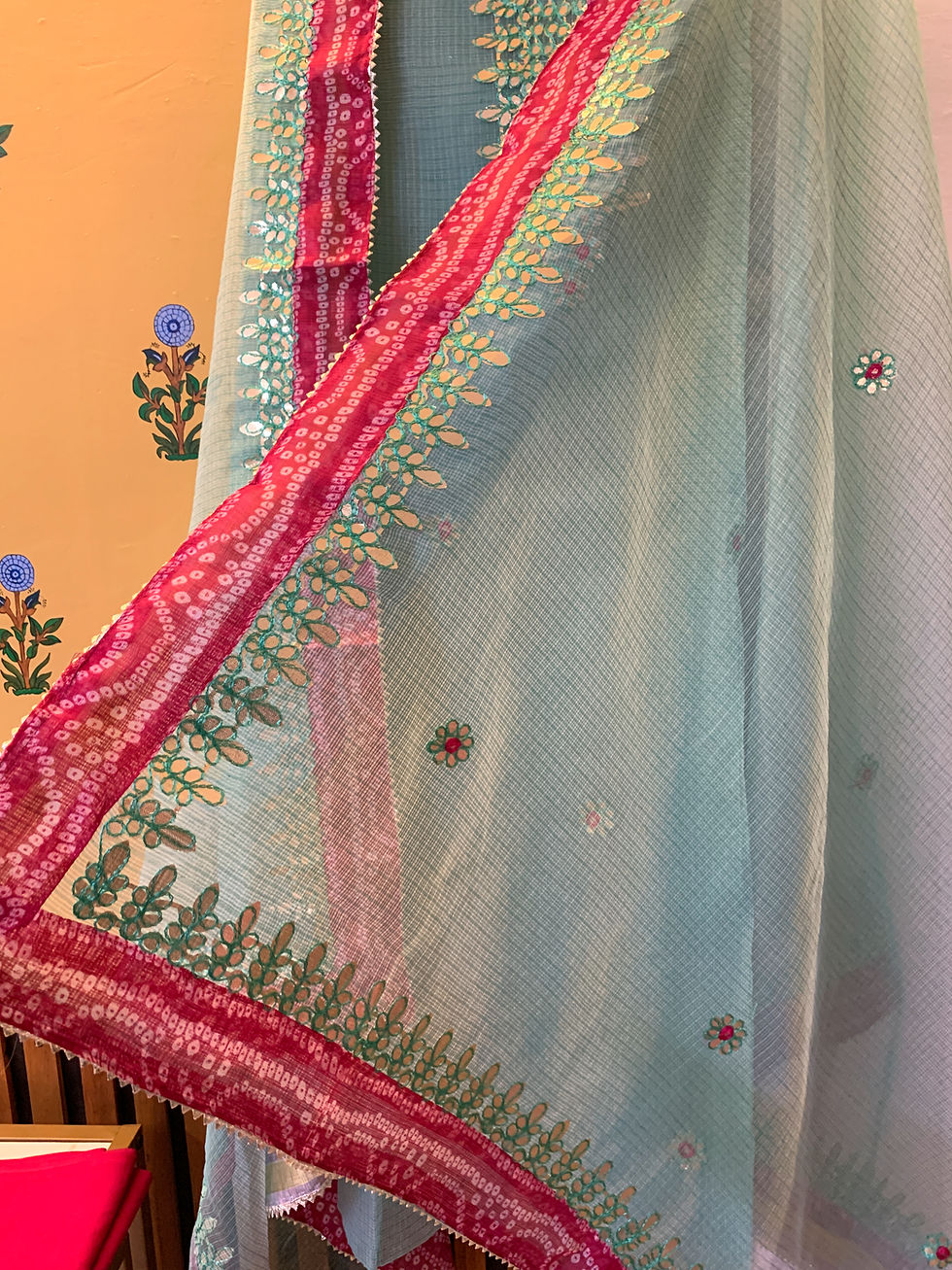 Thumbnail: Bani Thani Gota Patti Suit Set-Sea Green