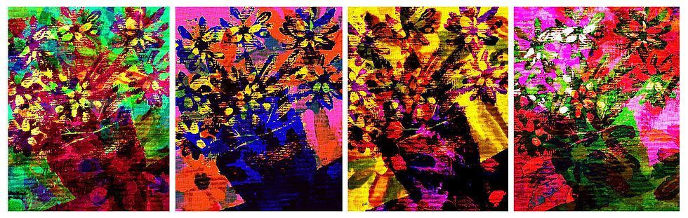 Floral Overlays x4