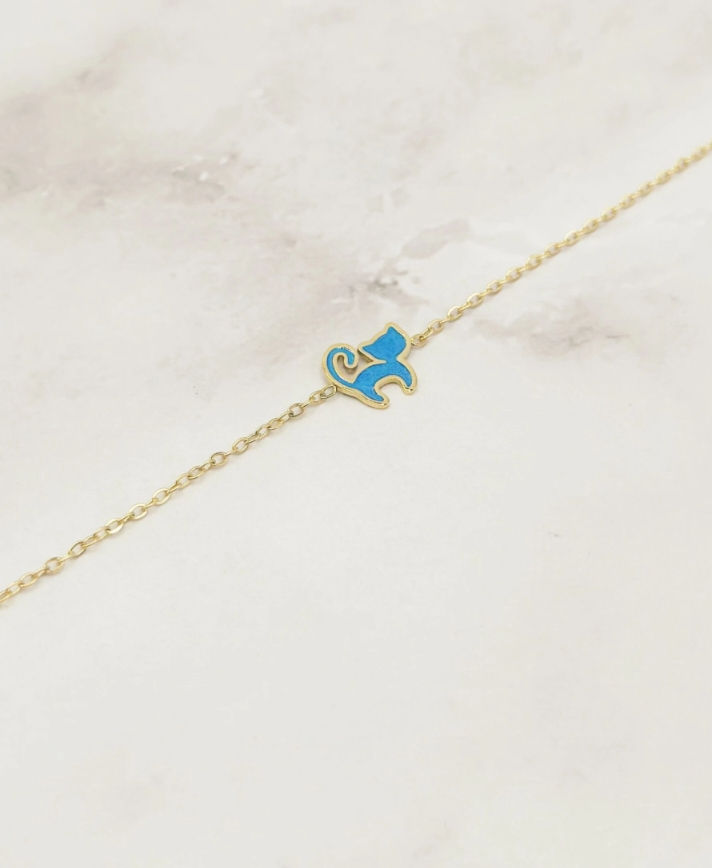 Bracelet chat bleu