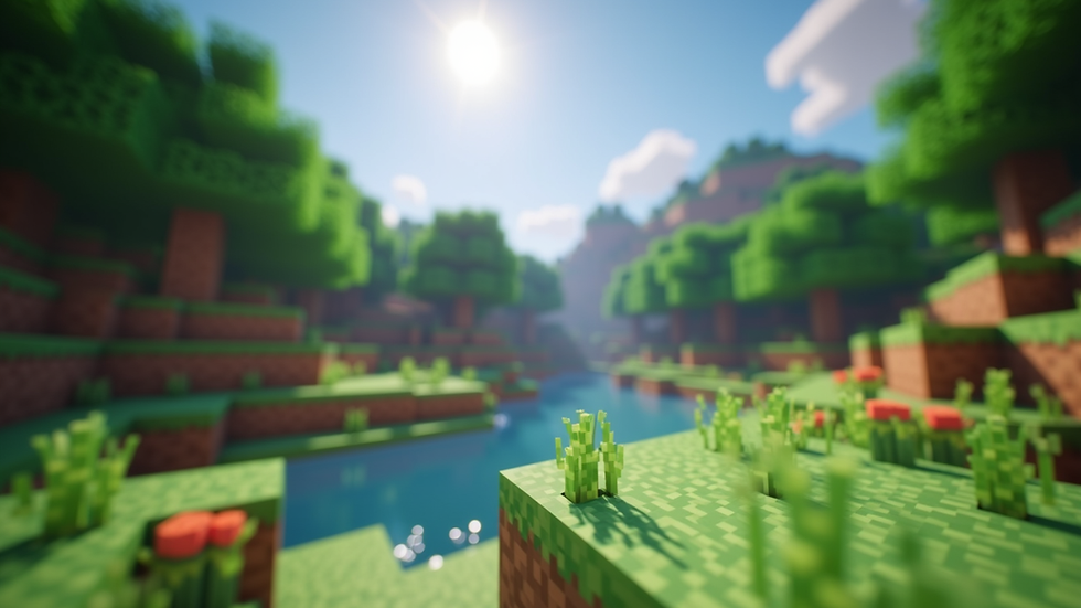 Close-up view of a Minecraft mod showcasing a vibrant new biome