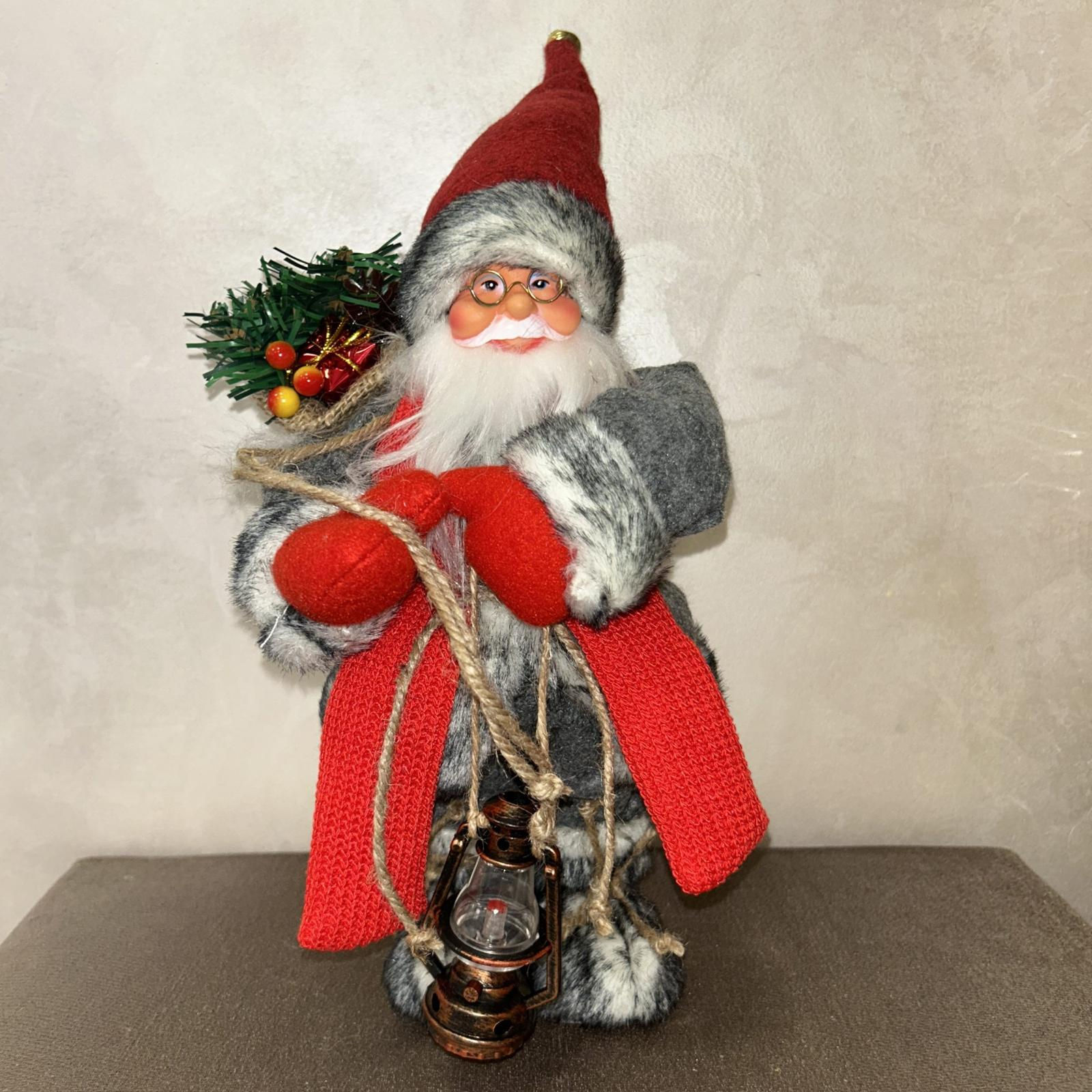 Figurina Craciun, Mos Craciun, design detaliat, material textil, multicolor