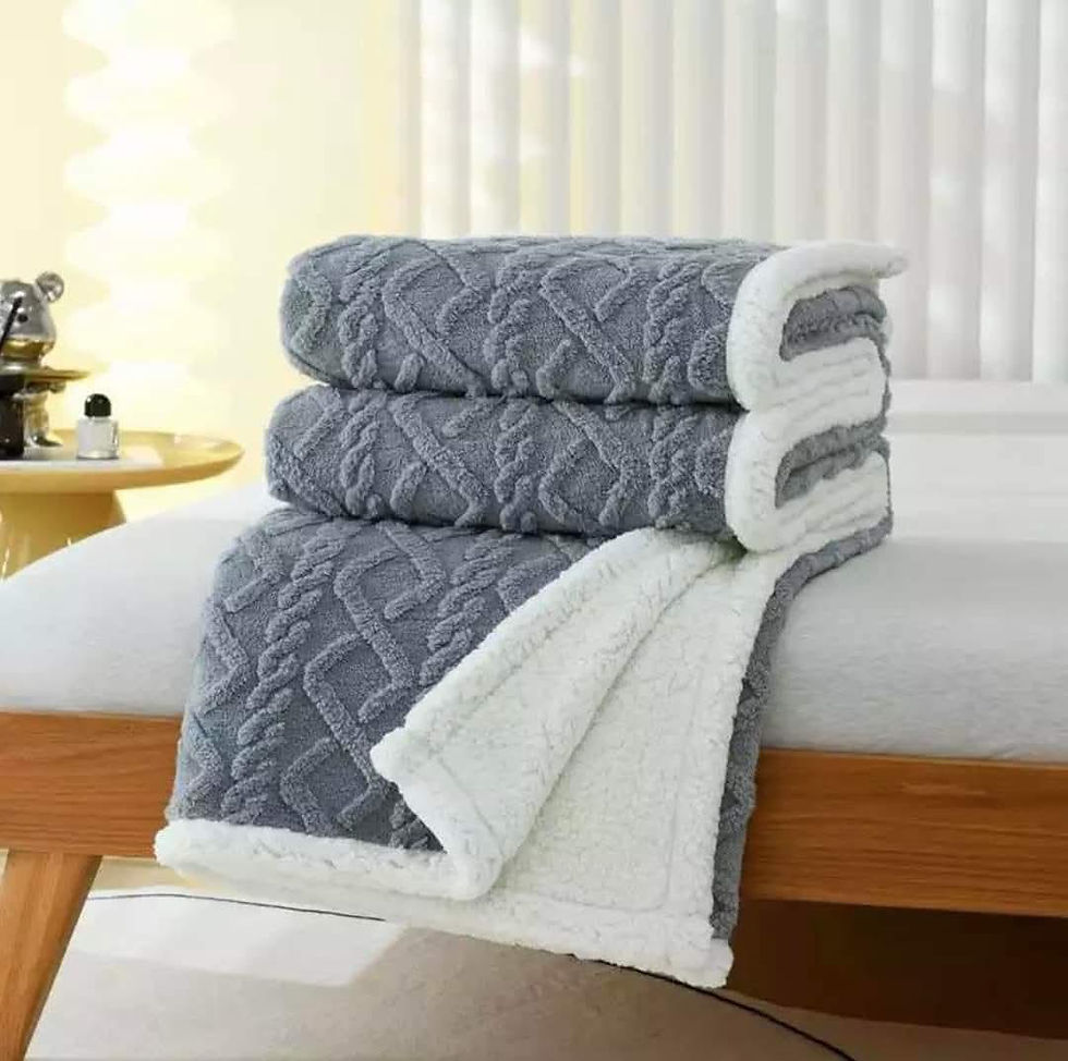 Miniatură: Patura cu blanita pentru pat dublu, Bicolor, 200x230cm