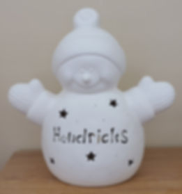 Personalized Light-up Ceramic Large Fleece Snowman