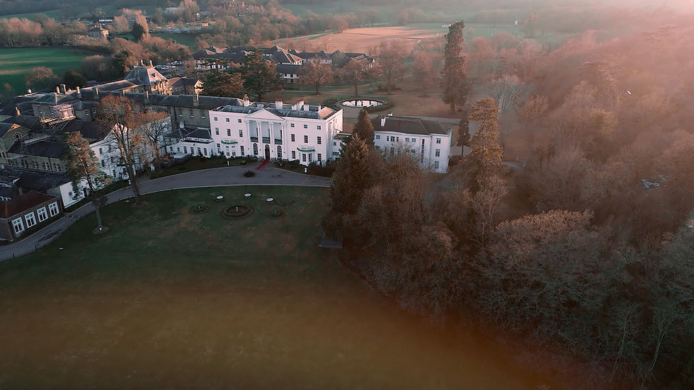 Drone shot of Beaumont Estate in Windsor
