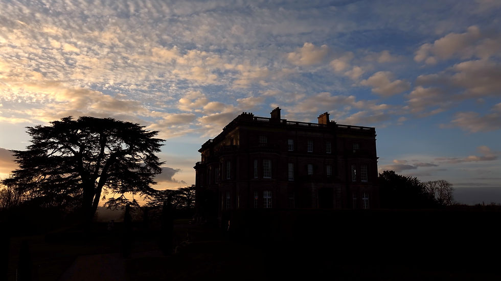 Hedsor House Wedding Venue in silhouette at sunset