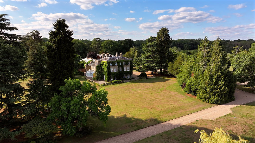 A drone photo of northbrook park wedding venue