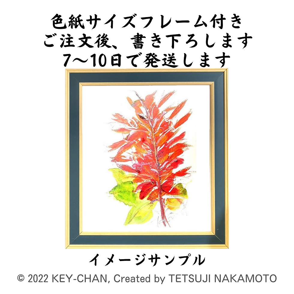 サムネイル： きょうの水彩画「サルビア」(色紙)BF0921