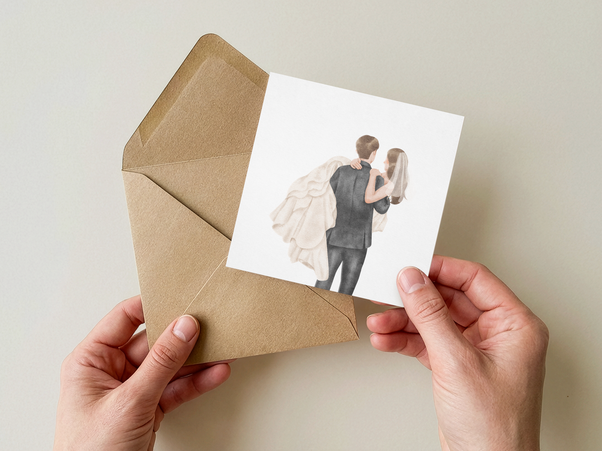 Hochzeitskarte Auf Händen tragen