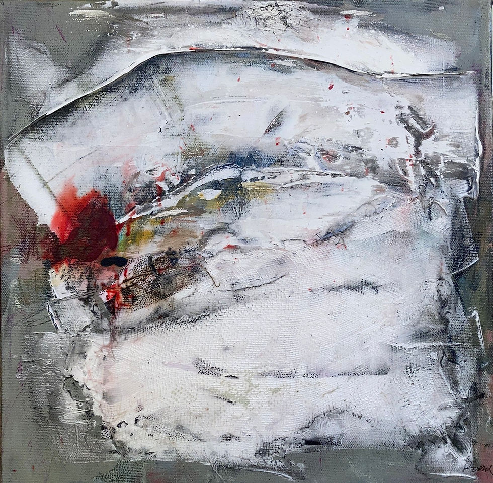 Art abstrait grand format Fenêtre en hiver 1 par l'artiste peintre canadienne Kathleen Roby