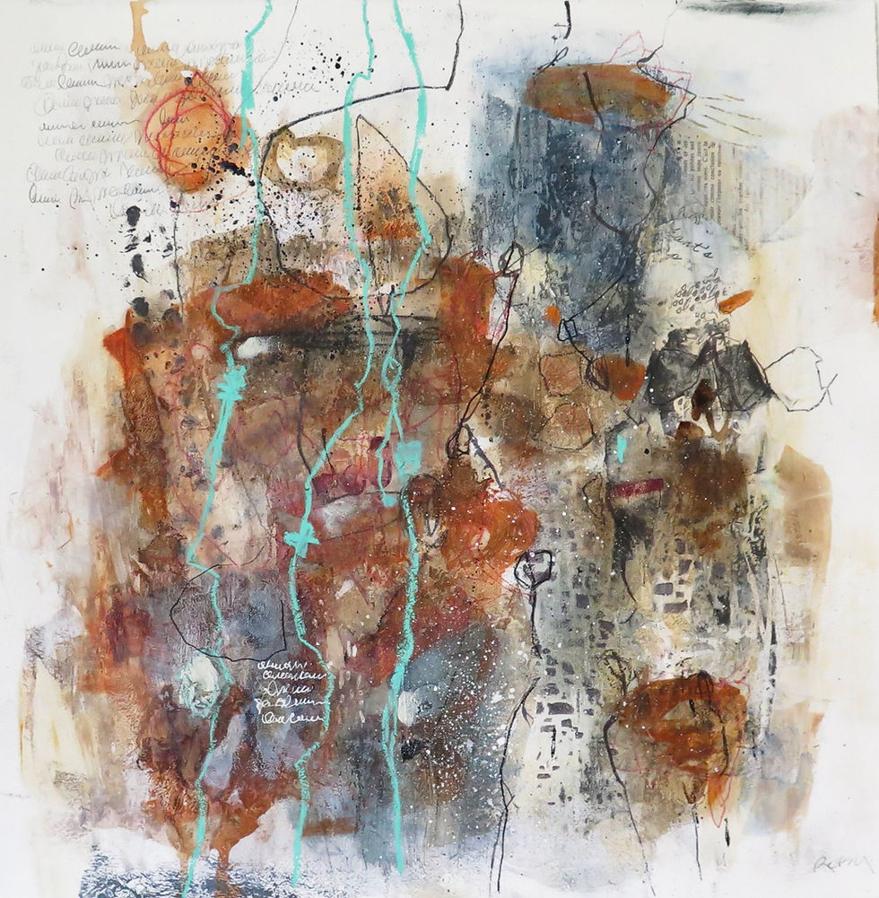 Art abstrait papier A quiet place par l'artiste peintre canadienne Kathleen Roby