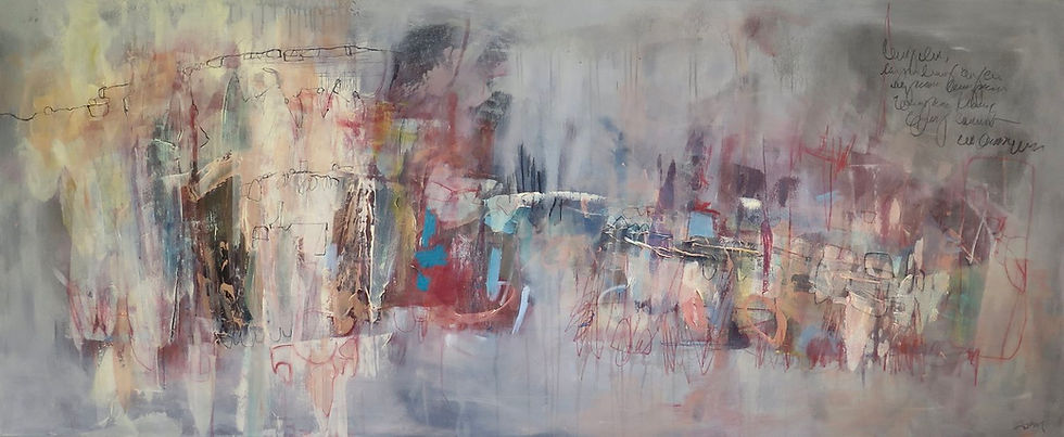 Art abstrait papier Légendes islandaises par l'artiste peintre canadienne Kathleen Roby