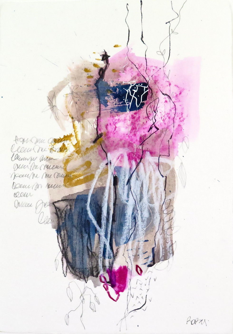 Art abstrait papier Escapade forestière 5  par l'artiste peintre canadienne Kathleen Roby