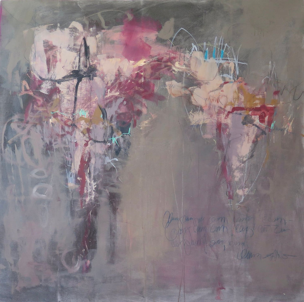 Art abstrait grand format A horse with no name par l'artiste peintre canadienne Kathleen Roby