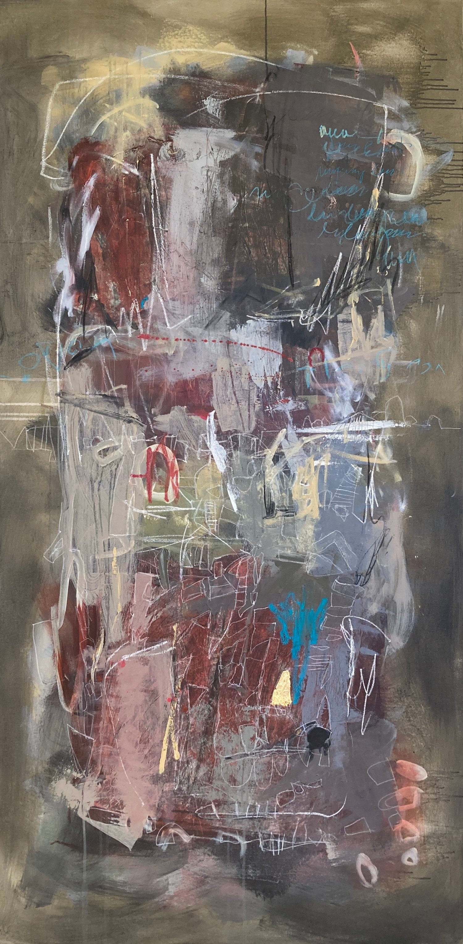 Art abstrait grand format Le temps par l'artiste peintre canadienne Kathleen Roby