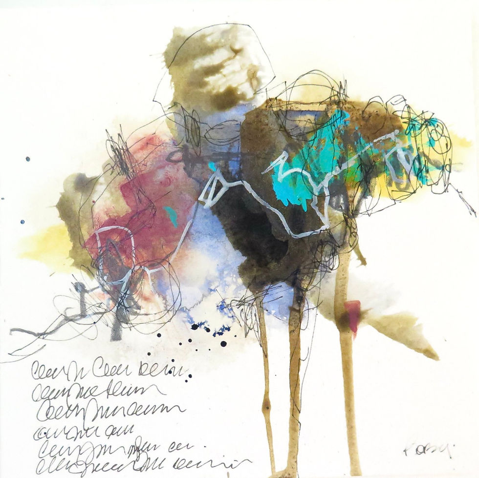 Art abstrait papier Escapade forestière 10  par l'artiste peintre canadienne Kathleen Roby