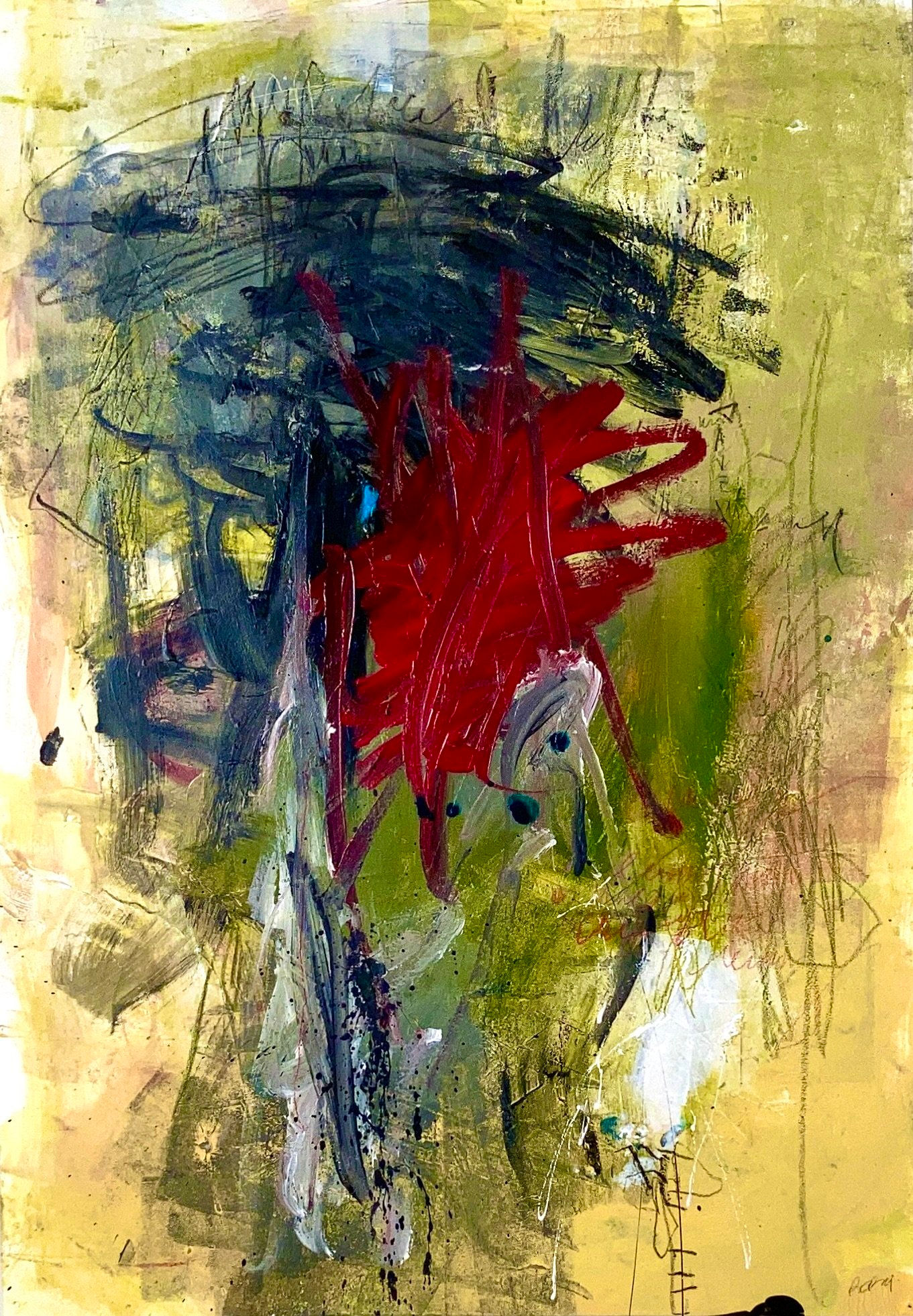 Art abstrait papier Quand renaît la lumière par l'artiste peintre canadienne Kathleen Roby