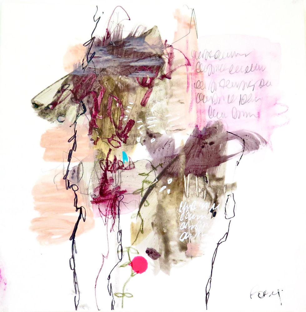 Art abstrait papier Escapade forestière 1 par l'artiste peintre canadienne Kathleen Roby
