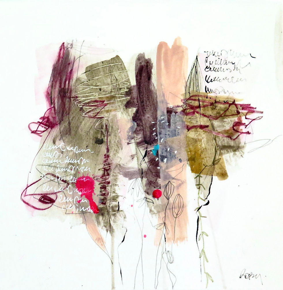 Art abstrait papier Escapade forestière 2  par l'artiste peintre canadienne Kathleen Roby