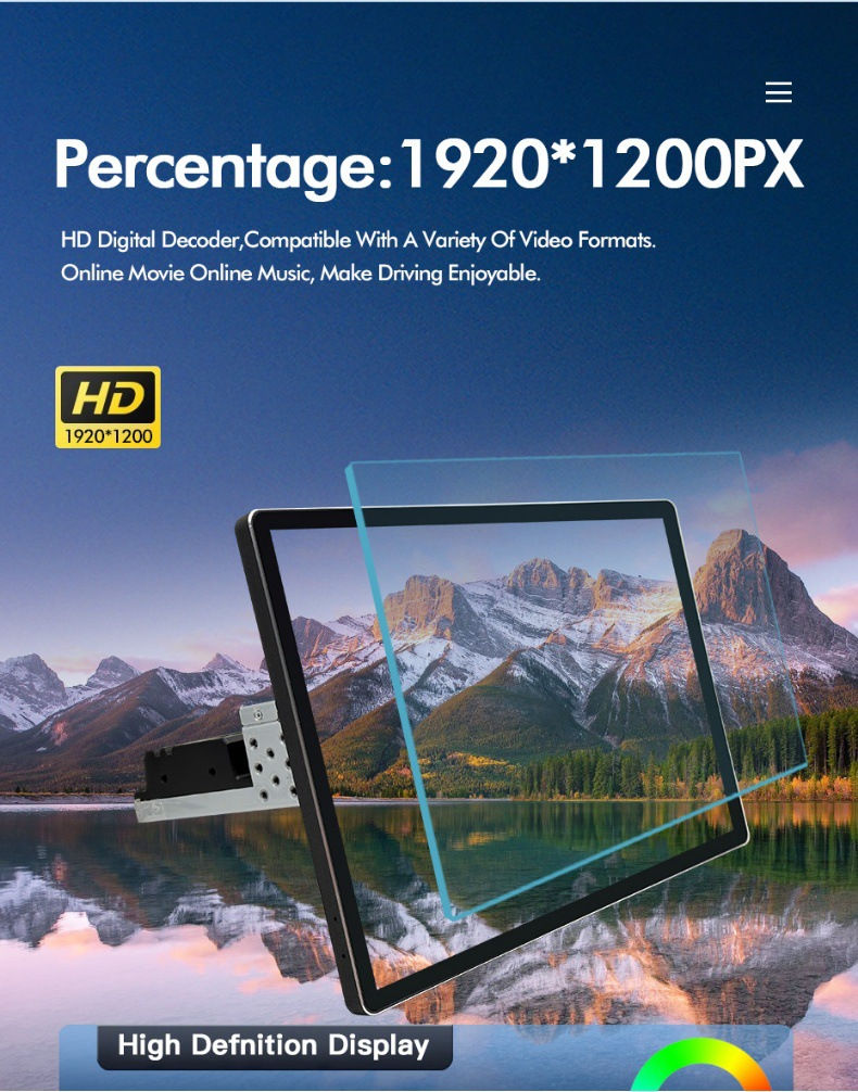 Miniatura: 13inch Single 1-Dual 2-Disc 360-Degree Rotating Head Unit Car Android Touch Scre