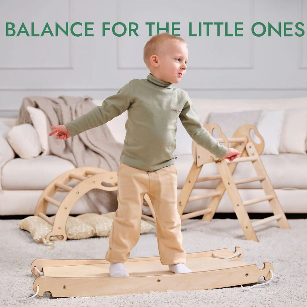 थंबनेल: 4in1 Montessori Climbing Frame: Pikler Triangle + Arch + Slide Board + Cushion f