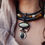 Miniature : Nomad, Collier Labradorite, os et breloques en argent
