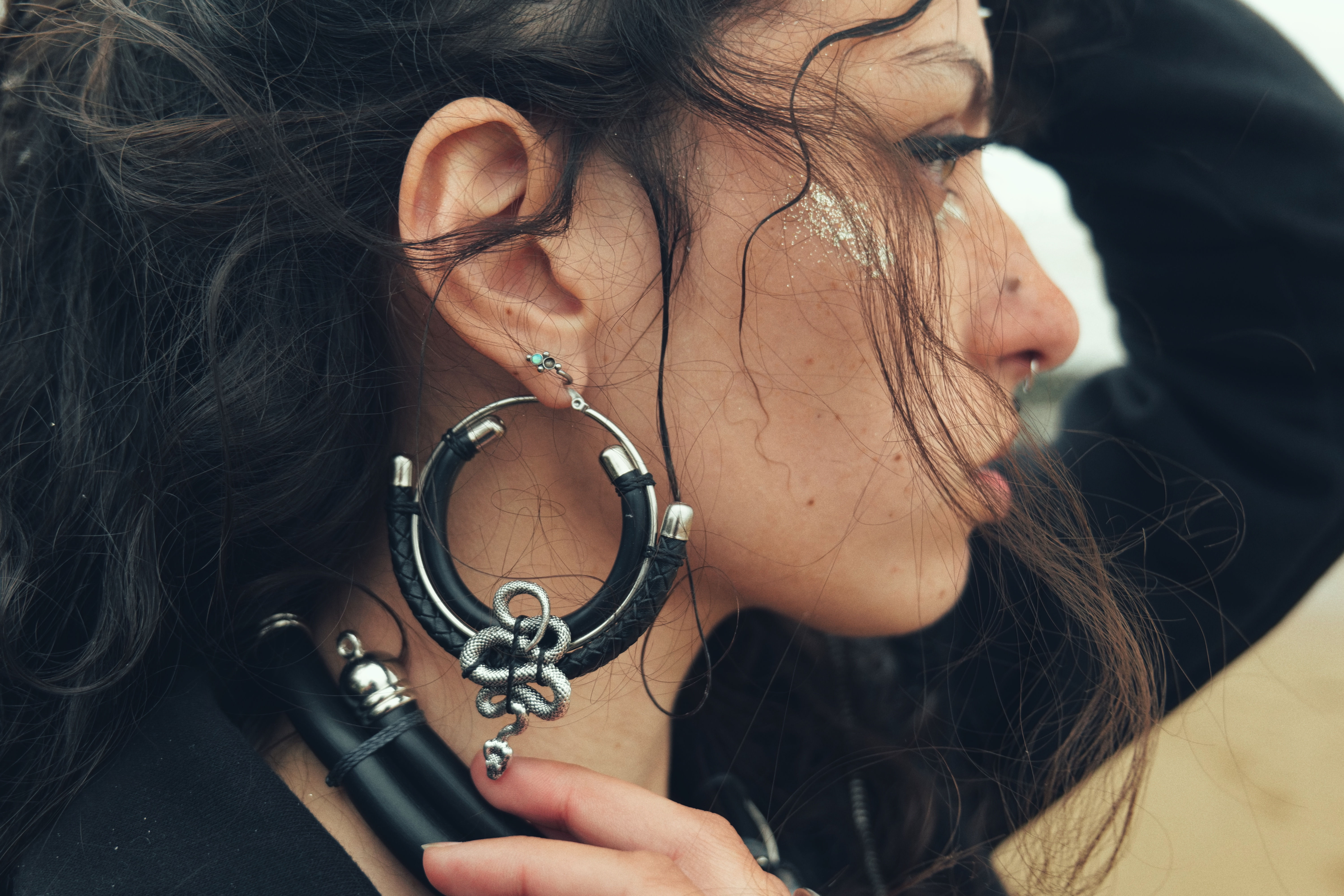 SNAKE S31125S, Boucles d’oreilles imposantes serpent