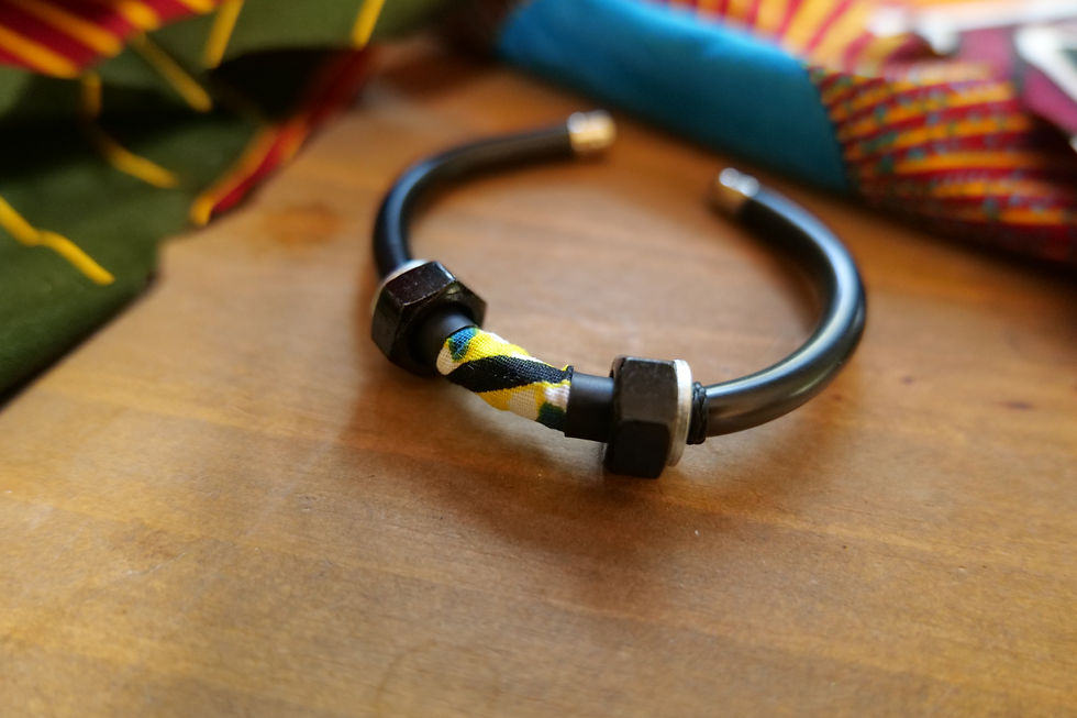 Μικρογραφία: Black Mamba, bracelets wax industriels unisexe 