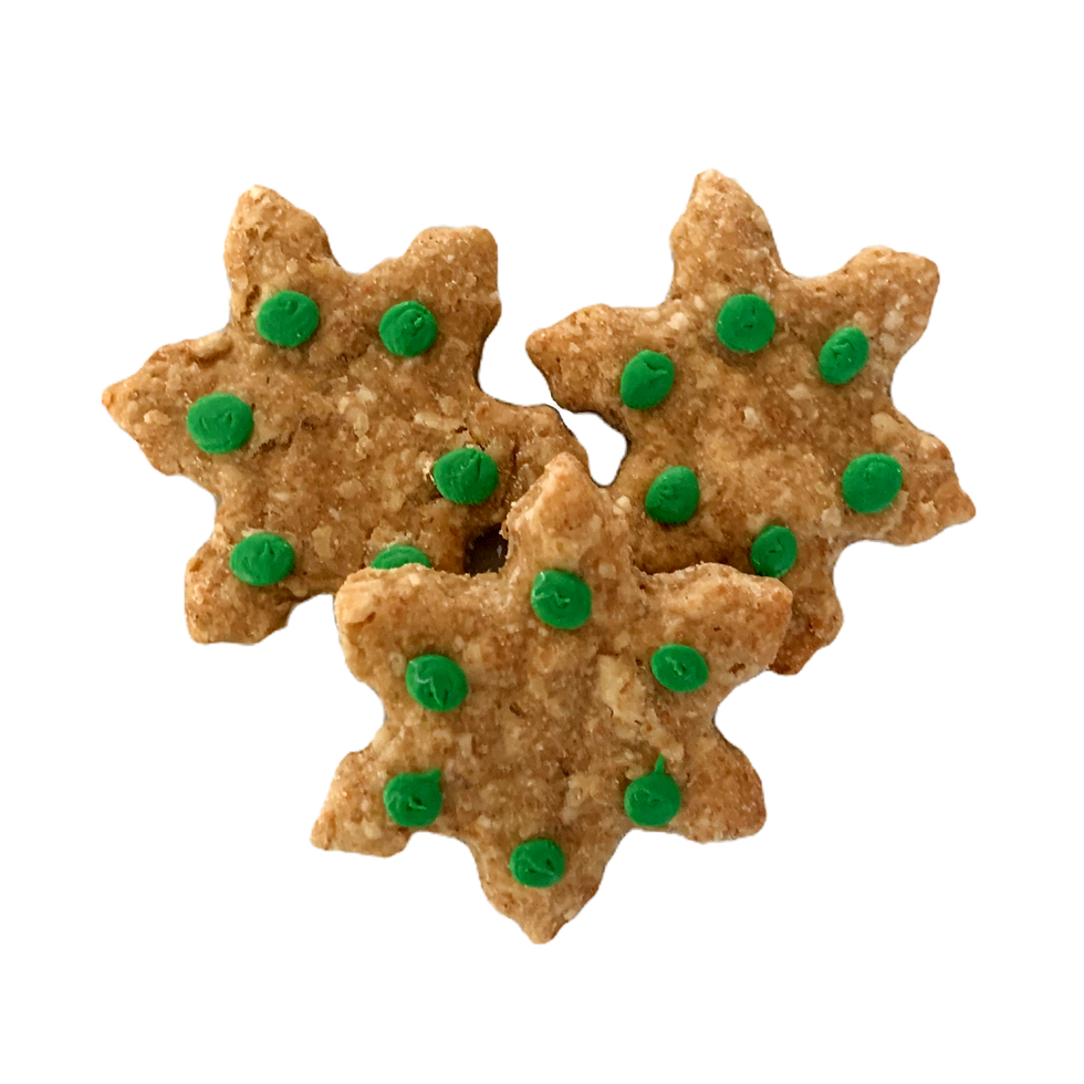 Thumbnail: mini snowflake holiday dog treats front view