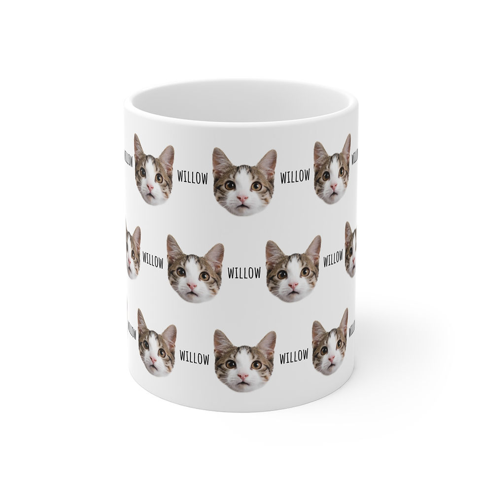 Custom Cat Photo Mug Front View