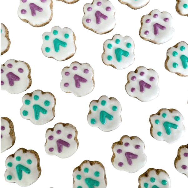 Mini Paw Print Dog Treats Top View