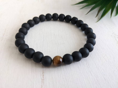 Black Obsidian and Tiger Eye Bracelet | Stonesforbodyandsoul