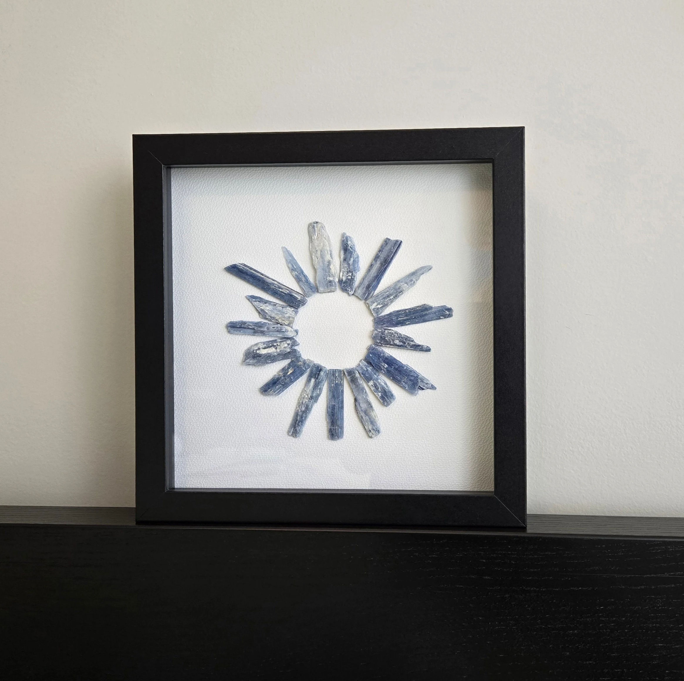 Kyanite Starburst Crystal Grid Shadow Box