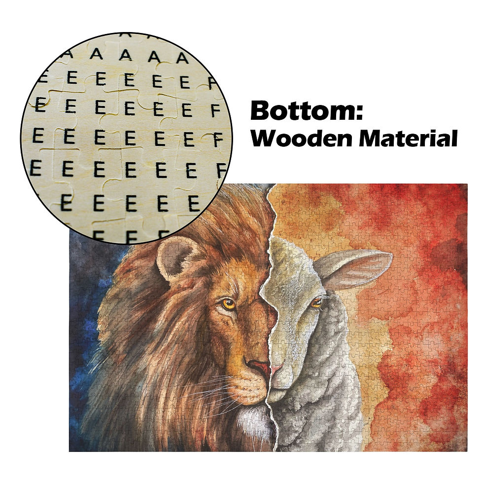 Thumbnail: The Lion and the Lamb 1000-Piece Wooden Jigsaw Puzzle