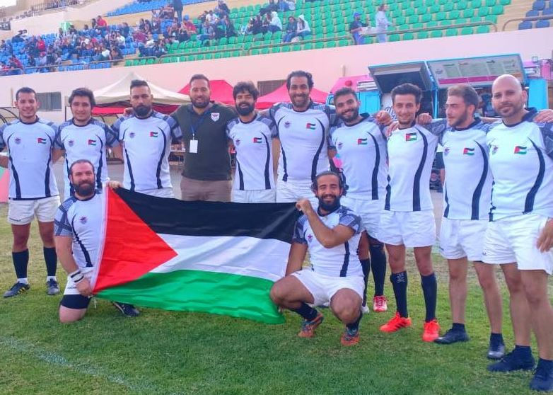 Le groupe palestinien pour le championnat arabe de rugby à 7 en Egypte