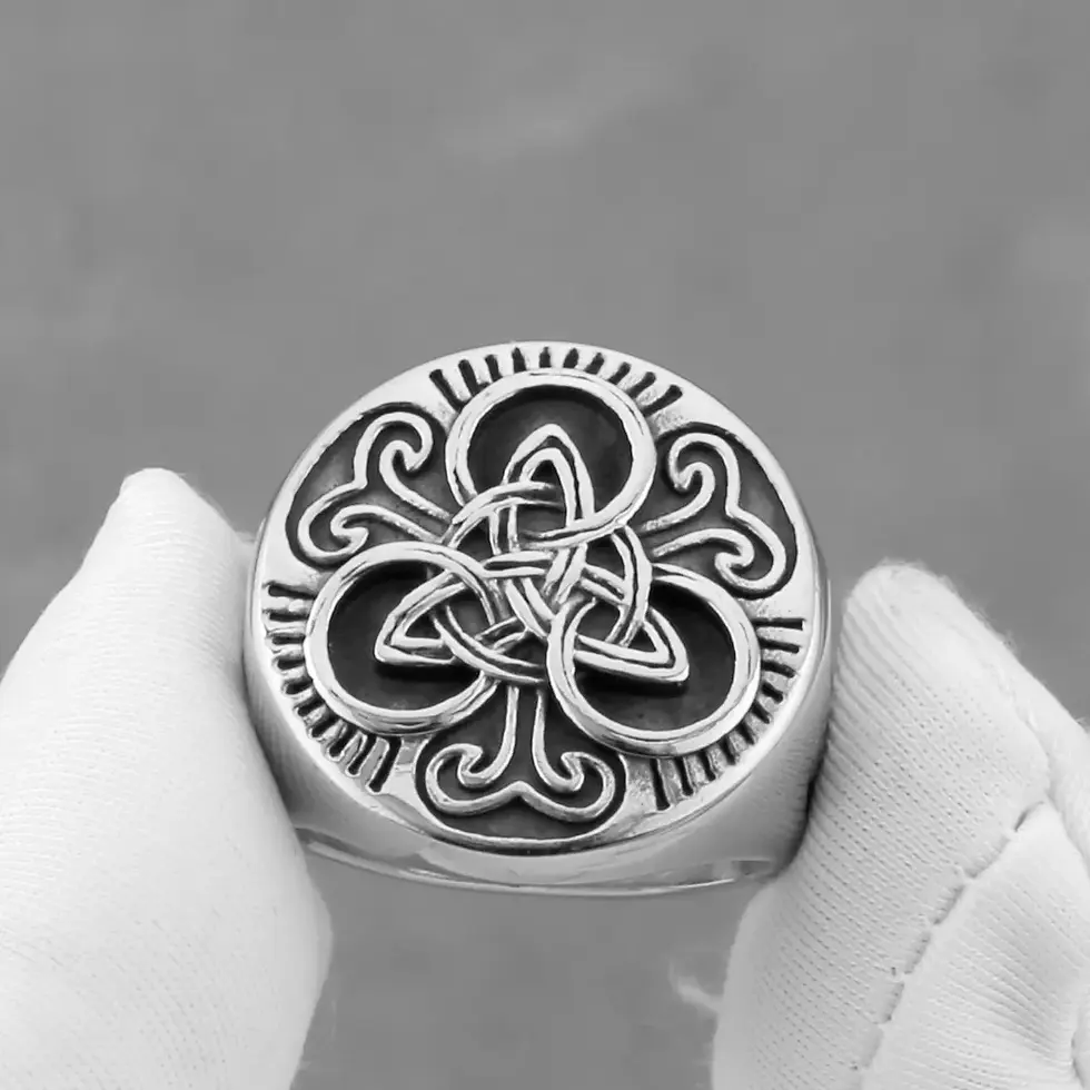 Thumbnail: Stainless Steel Victoria Odin Trinity Rune Ring