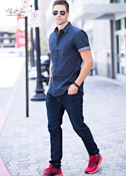 Camisa jeans masculina