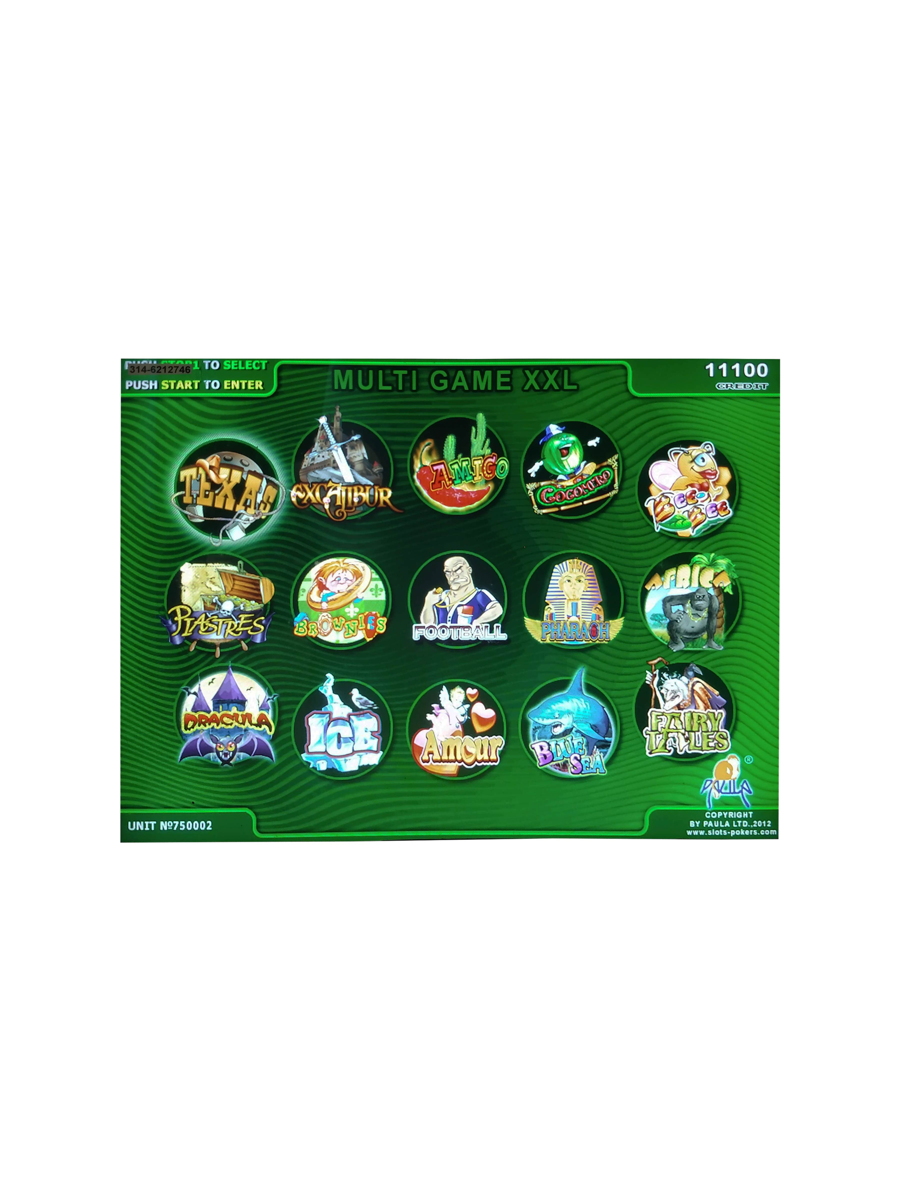 Tarjeta Paula Multigame XXL 15 in 1 (40-96%) 2 Screen