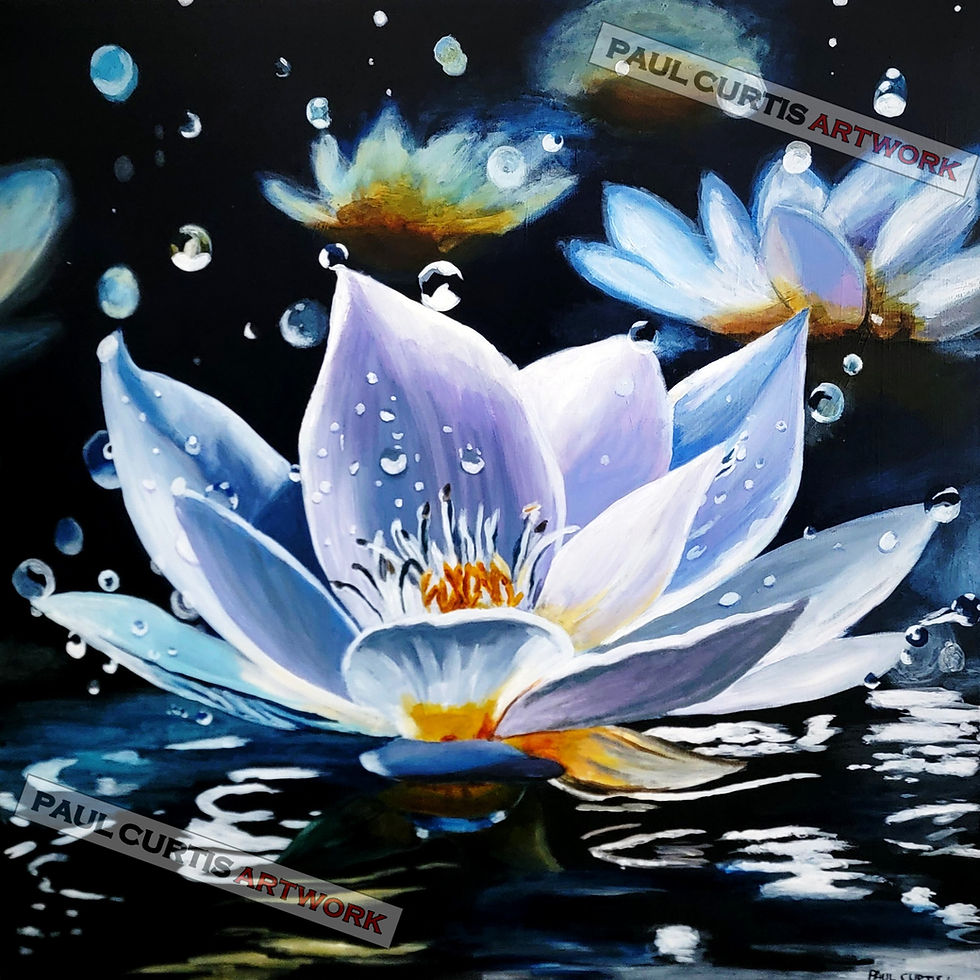 Water Lotus painting print by Paul Curtis Artework