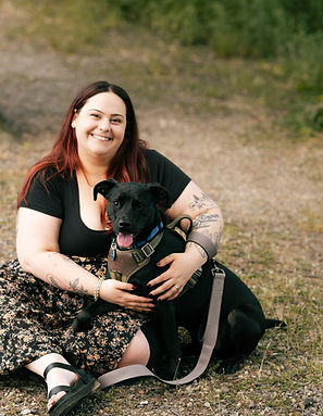 Katie Rella with her dog, Benny.