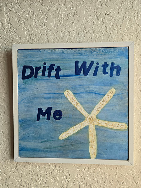 Drift With Me | 12x12 acrylic painting on masonite board with starfish /ocean motif | acrylic painting | acrylic art | acrylic artwork | star fish | star fish decor | sea decor | ocean decor