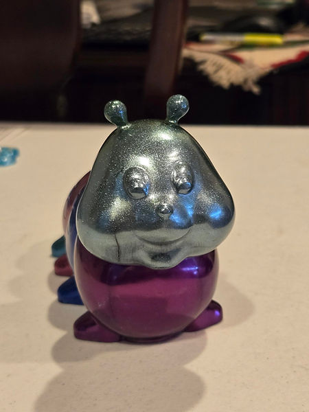 Rainbow Caterpillar | 8" caterpillar in chrome rainbow colors | resin | resin art | resin craft | resin artist | resin crafter | caterpillar | rainbow
