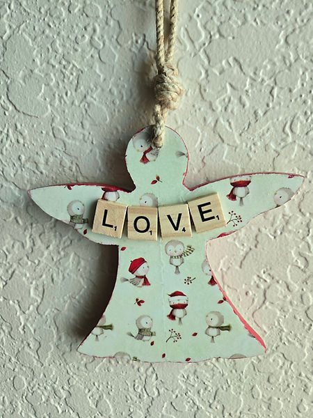 Angel Love | decoupage | decoupage art | decoupage craft | angel decor | christmas birds