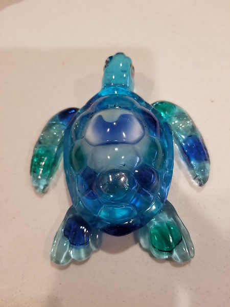 Bubble Turtle | 6" resin turtle nightlight with blue/green/metallic glass round bubbles and sea shell eyes | resin |resin art | resin craft | resin artist | resin crafter | turtle love | turtles | turtle decor