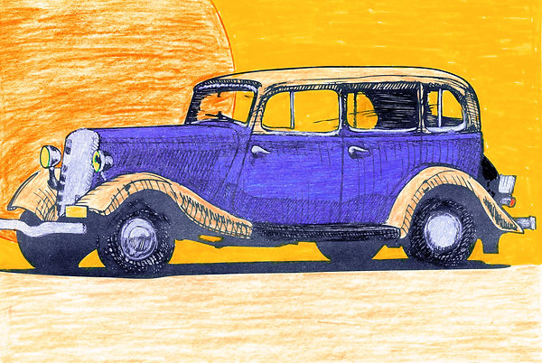 Vintage | vintage car in purples and oranges |coloring |coloringbook |makeitwithmichaels|coloringbookforadults |coloringtherapy