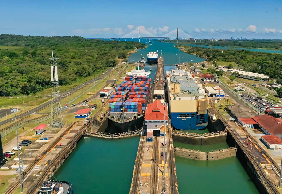 The economic importance of the Panama Canal and the Suez Canal.