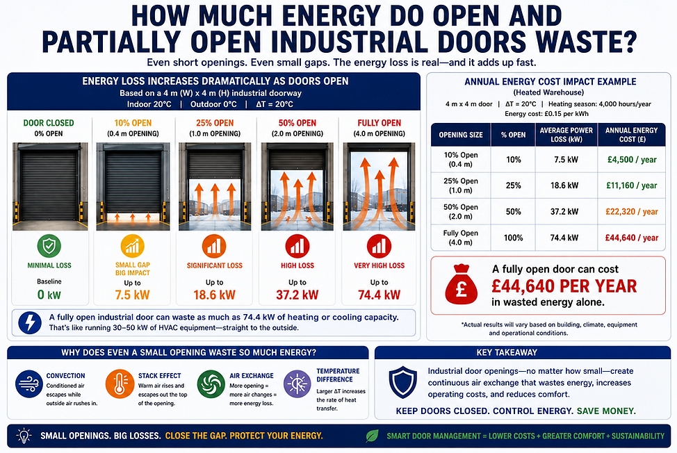 How much energy to open doors waste