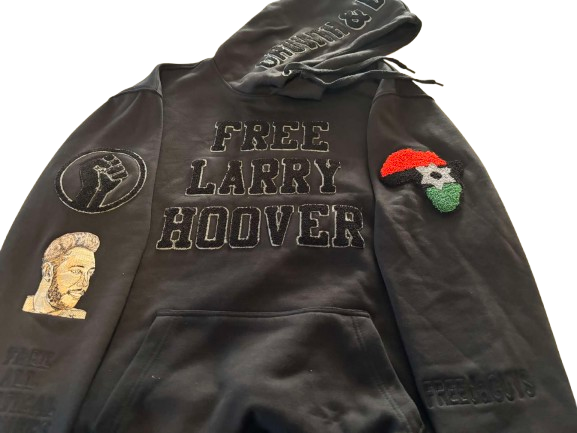 Free Political Prisoners Hoodies (Larry Hoover) Black & Black