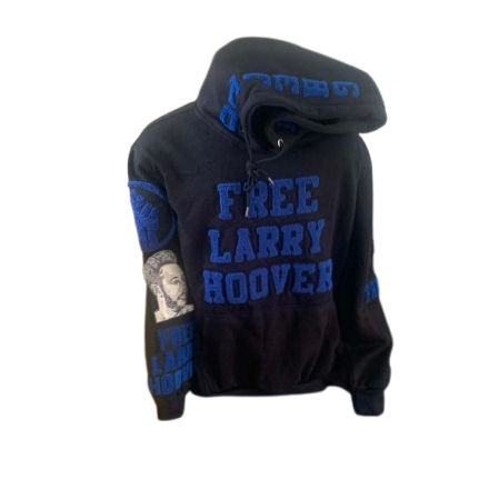 Free Political Prisoners Hoodies (Larry Hoover) Black & Blue