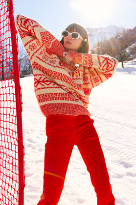 Photographe mode et éditorial hiver à la montagne